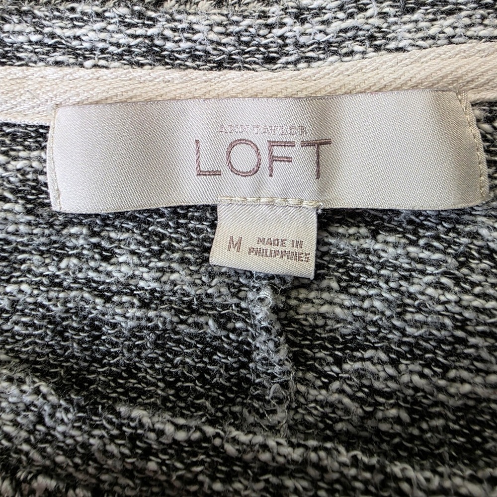 LOFT Marled Knit Pullover Sweater 3/4 Sleeve Crew Neck Women's Size M - Picture 6 of 9